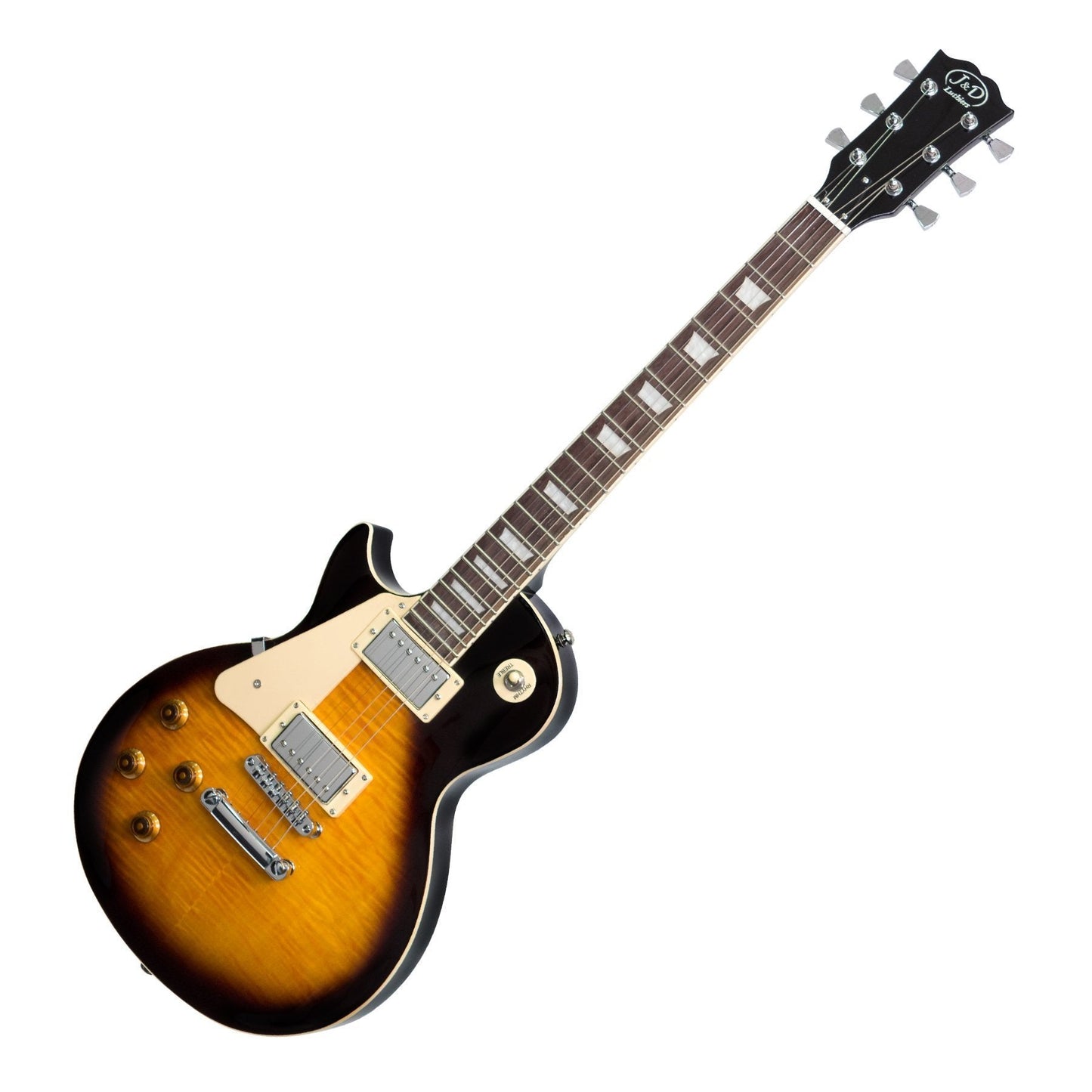J&D Luthiers LP-Style Left Handed Electric Guitar (Vintage Sunburst)