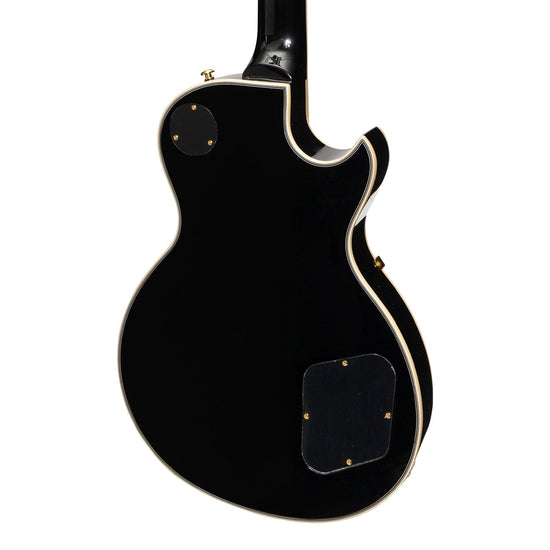 J&D Luthiers Left Handed LP-Custom Style Electric Guitar (Black)