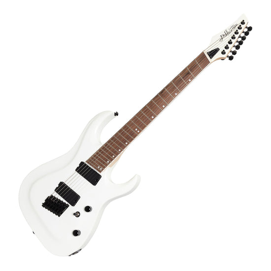 J&D Luthiers MF7 7-String Contemporary Multi-Scale Electric Guitar (White)