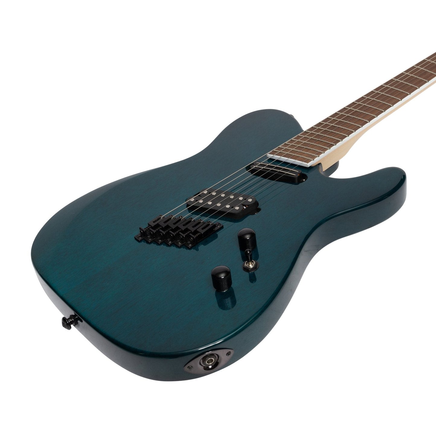 J&D Luthiers TF60 Contemporary 'TL' Style Multi-Scale Electric Guitar (Transparent Blue)