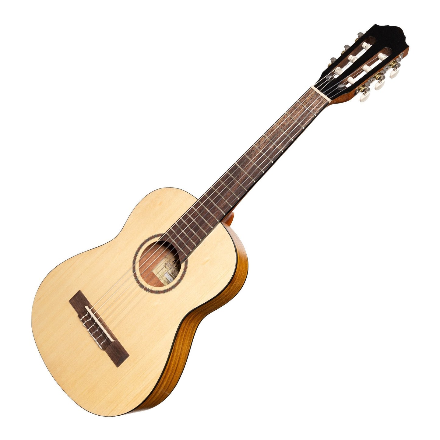 Martinez 1/2 Size Student Classical Guitar with Built In Tuner (Spruce/Koa)