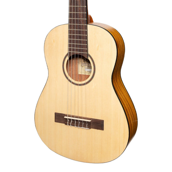 Martinez 1/2 Size Student Classical Guitar with Built In Tuner (Spruce/Koa)