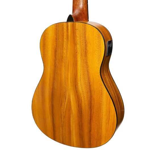 Martinez 1/2 Size Student Classical Guitar with Built In Tuner (Spruce/Koa)