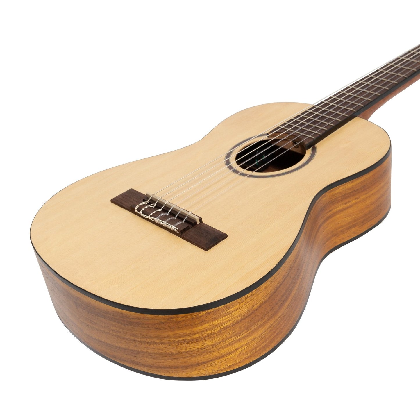 Martinez 1/2 Size Student Classical Guitar with Built In Tuner (Spruce/Koa)