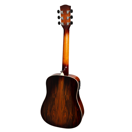 Martinez '31 Series' Daowood Acoustic-Electric Babe Traveller Guitar (African Brownburst)