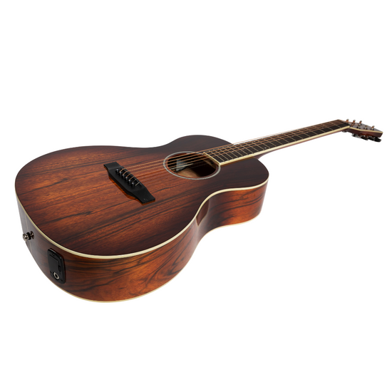 Martinez '31 Series' Daowood Parlour Acoustic-Electric Guitar (African Brownburst)