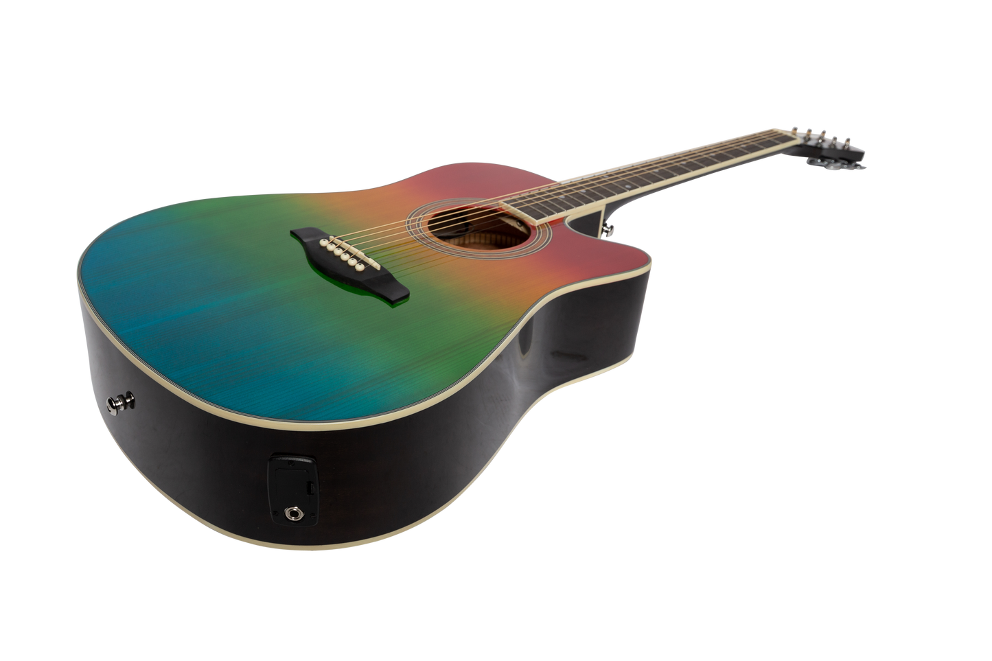 Martinez '41 Series' Dreadnought Acoustic Guitar. Cut-away Gloss Finish (Rainbow Gloss)