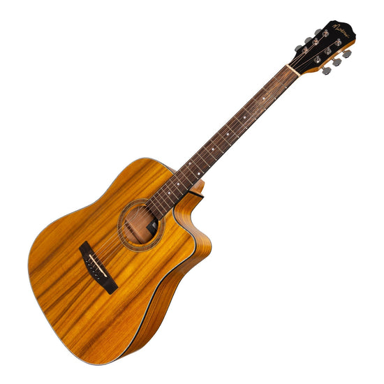 Martinez '41 Series' Dreadnought Cutaway Acoustic-Electric Guitar Pack (Koa)