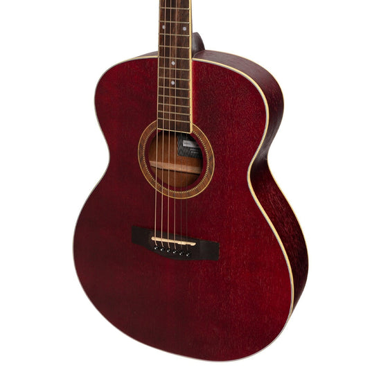 Martinez '41 Series' Folk Size Acoustic Guitar Pack (Red)