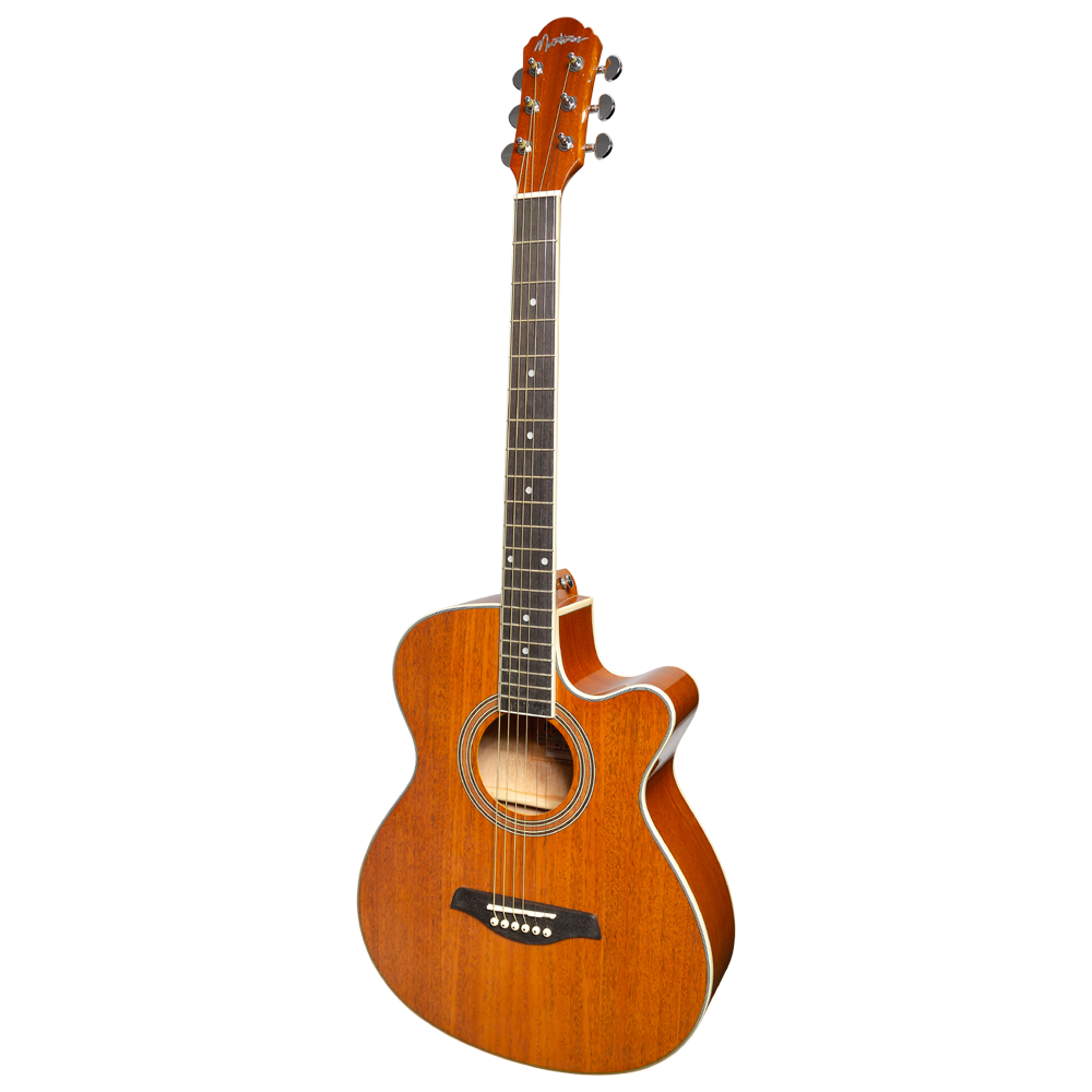 Martinez '41 Series' Folk Size Cutaway Acoustic-Electric Guitar (Gloss Mahogany)