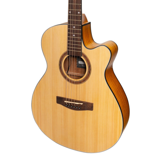 Martinez '41 Series' Folk Size Cutaway Acoustic-Electric Guitar (Spruce/Koa)