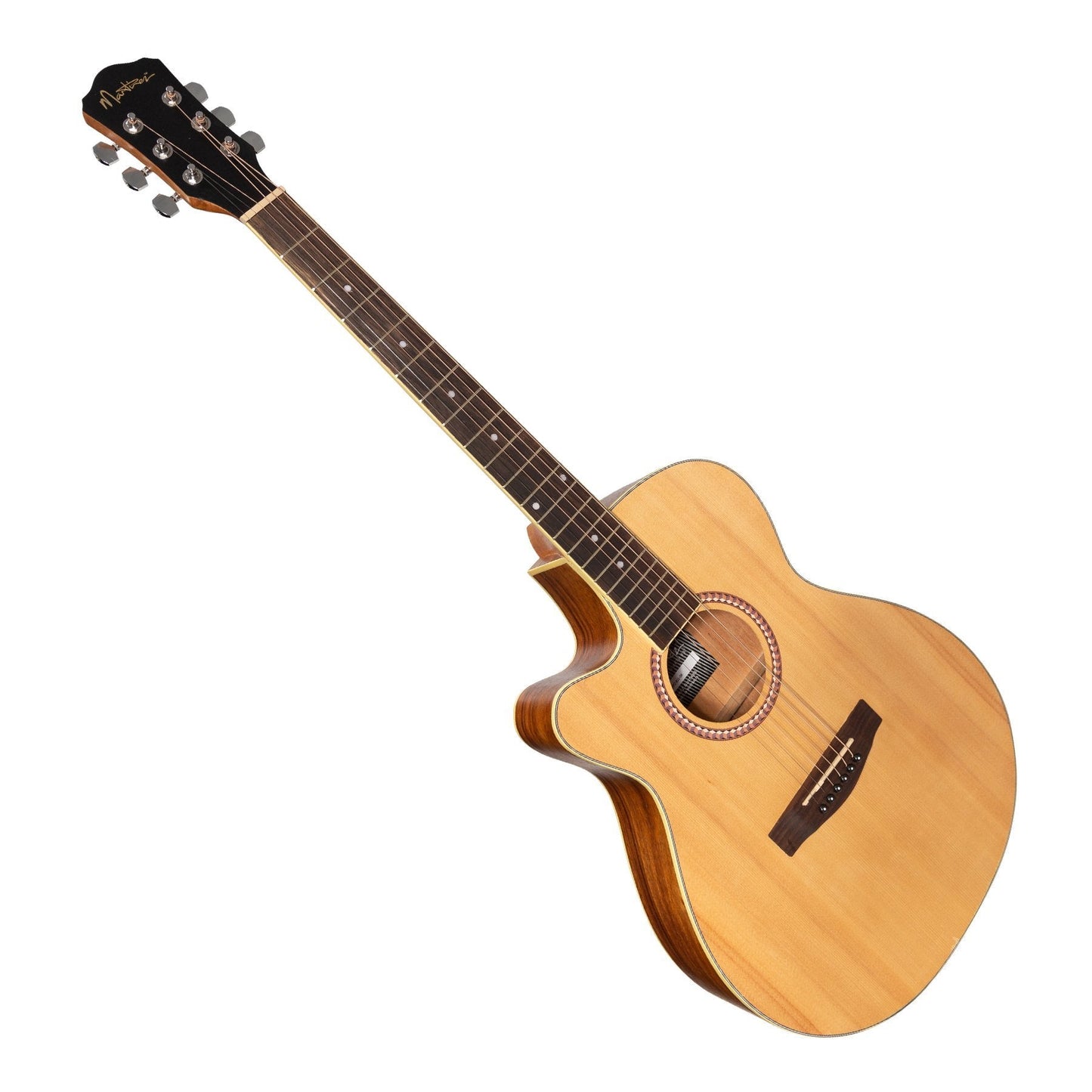 Martinez '41 Series' Left Handed Folk Size Cutaway Acoustic-Electric Guitar (Spruce/Rosewood)