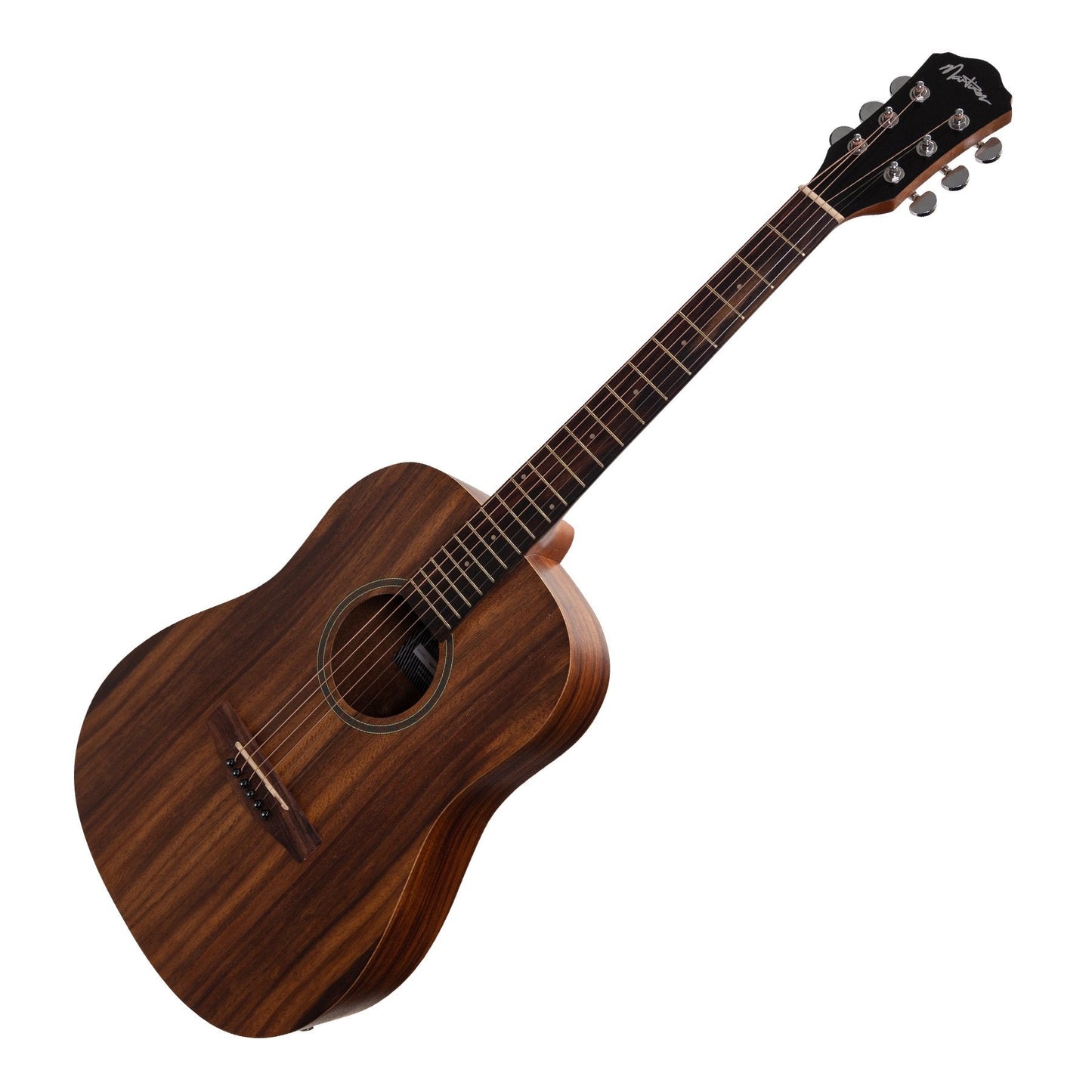 Martinez Acoustic-Electric Middy Traveller Guitar with Built-In Tuner (Rosewood)