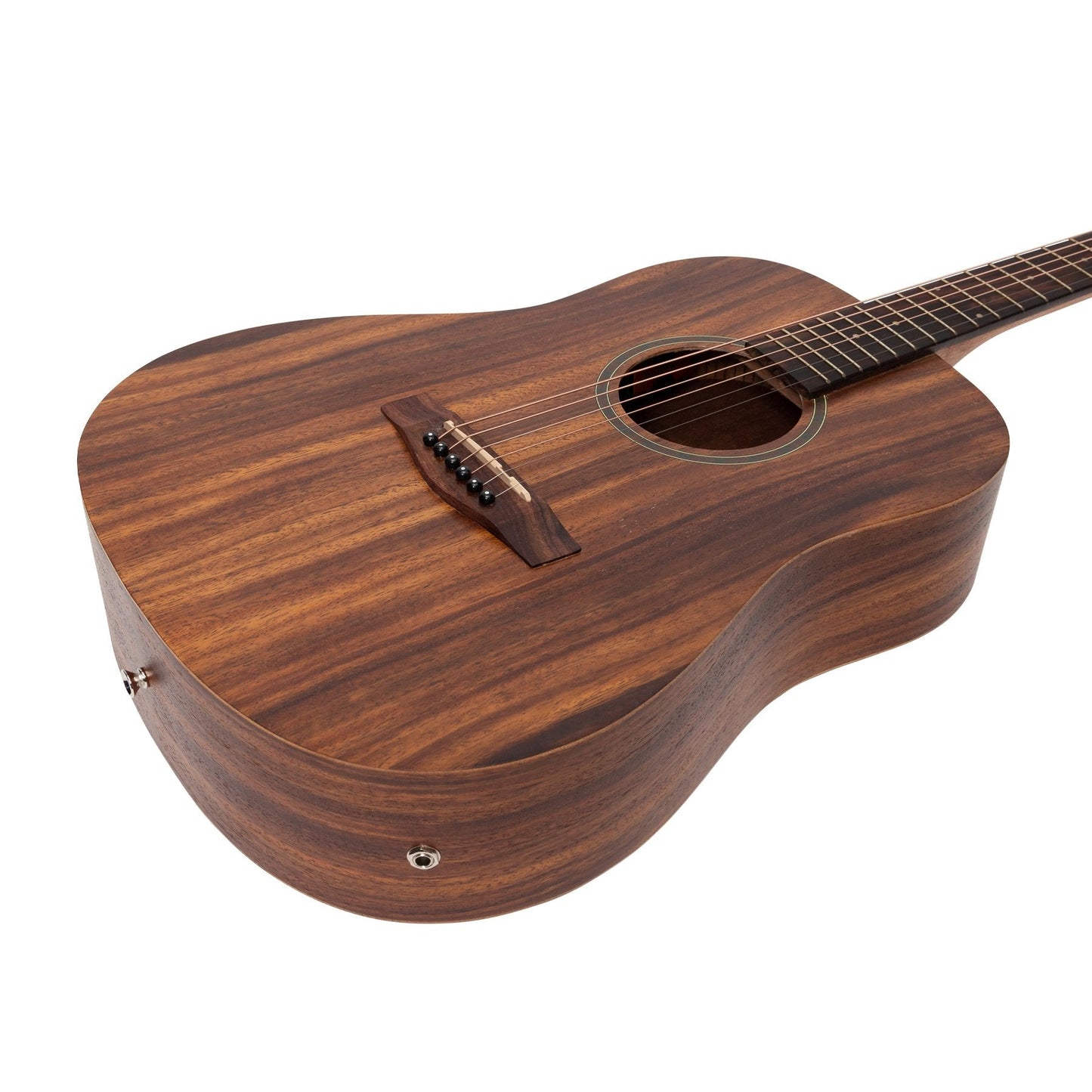 Martinez Acoustic-Electric Middy Traveller Guitar with Built-In Tuner (Rosewood)