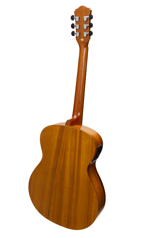 Martinez Acoustic-Electric Small Body Guitar with Built-In Tuner (Koa)