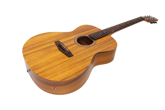 Martinez Acoustic-Electric Small Body Guitar with Built-In Tuner (Koa)