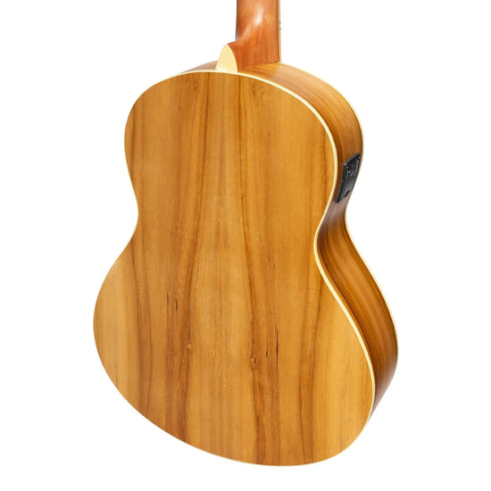 Martinez Acoustic 'Little-Mini' Folk Guitar Pack with Built-In Tuner (Jati-Teakwood)