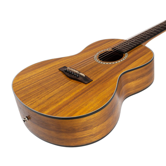 Martinez Acoustic 'Little-Mini' Folk Guitar with Built-In Tuner (Koa)