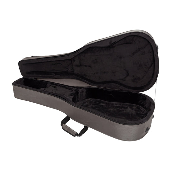 Martinez Deluxe Shaped Acoustic Guitar Polyfoam Case (Silver)