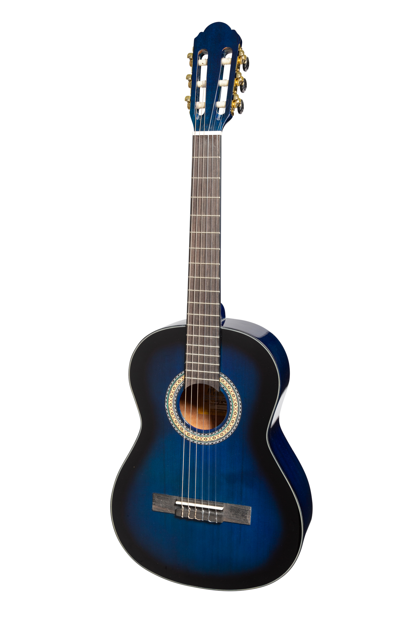 Martinez G-Series 3/4 Size Student Classical Guitar Pack with Built In Tuner (Blue-Gloss)