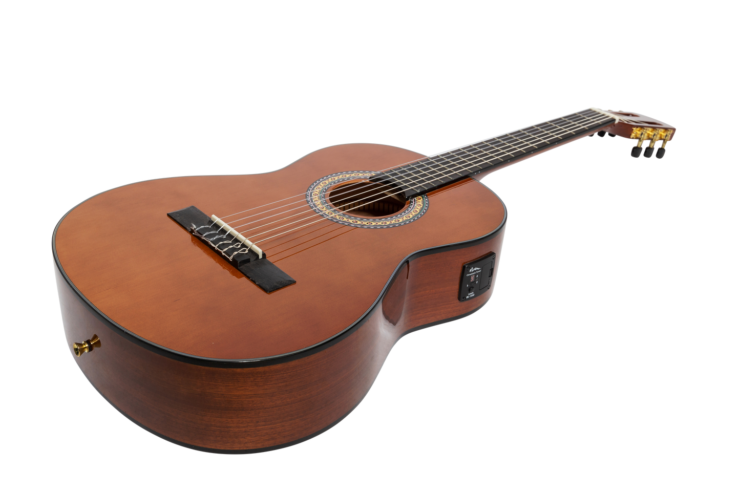 Martinez G-Series Left Handed 3/4 Size Electric Classical Guitar with Tuner (Natural-Gloss)