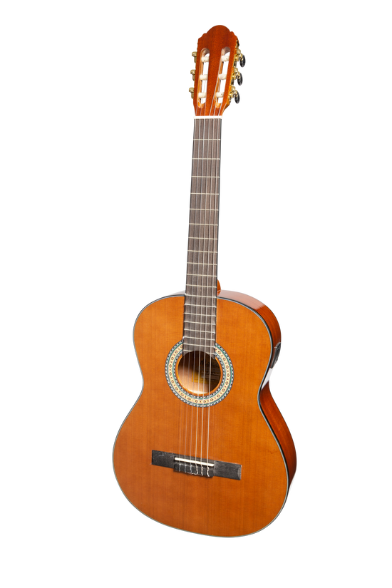 Martinez G-Series Left Handed 3/4 Size Student Classical Guitar Pack with Built In Tuner (Natural-Gloss)