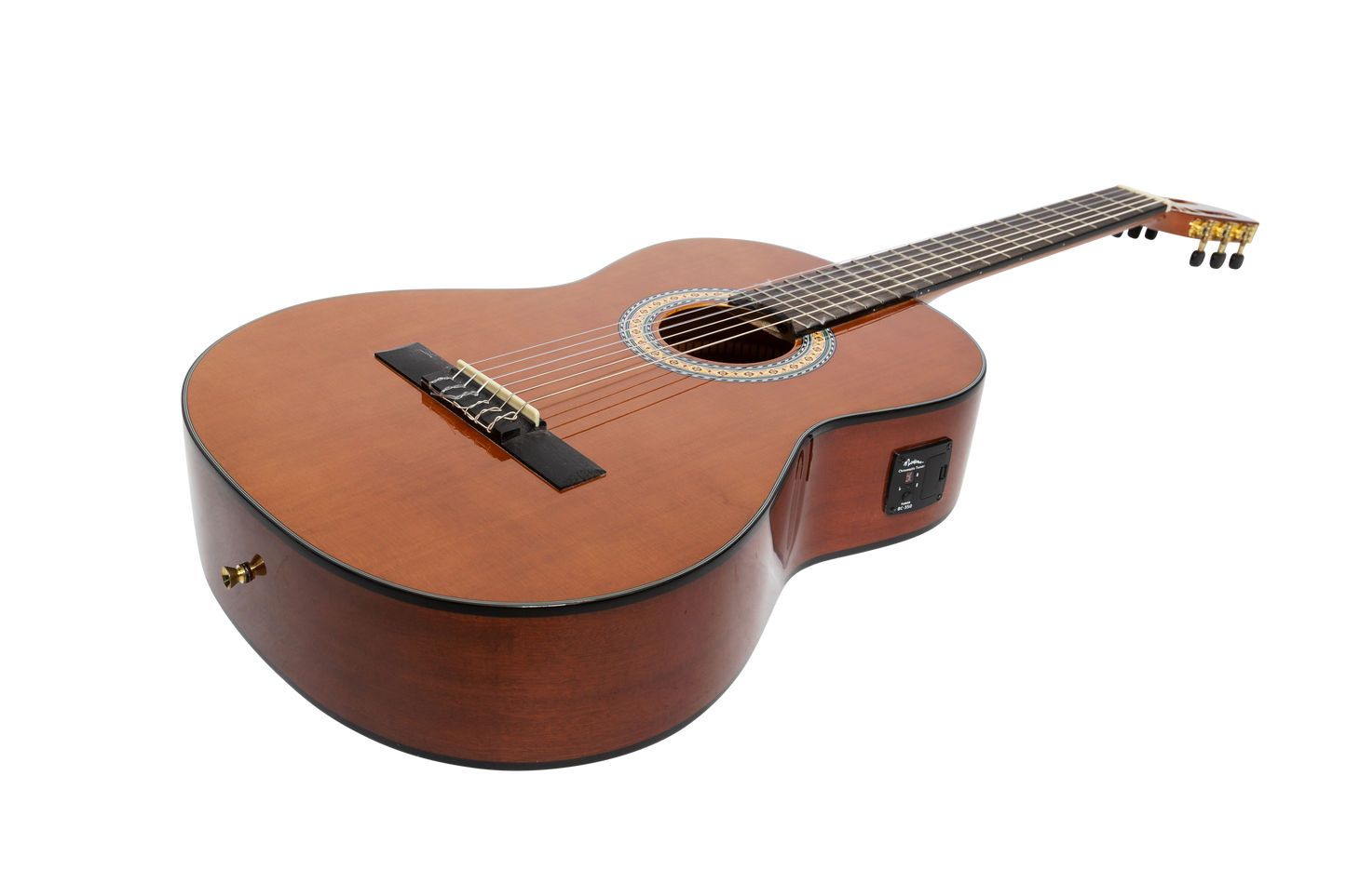 Martinez G-Series Left Handed Full Size Student Classical Guitar Pack with Built In Tuner (Natural-Gloss)