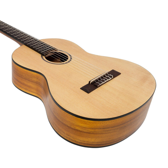 Martinez Left Handed 3/4 Size Student Classical Guitar with Built In Tuner (Spruce/Koa)