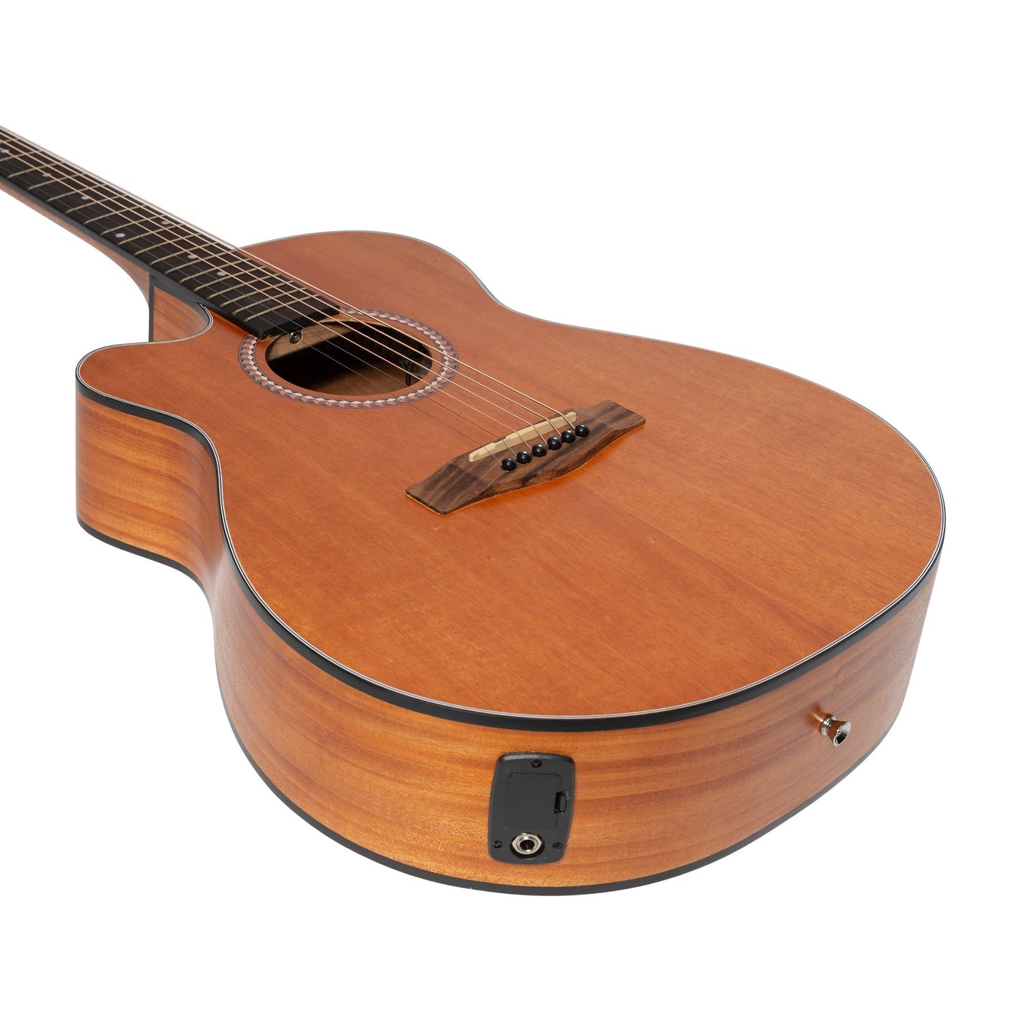 Martinez Left-Handed '41 Series' Folk Size Cutaway Acoustic-Electric Guitar Pack (Mahogany)