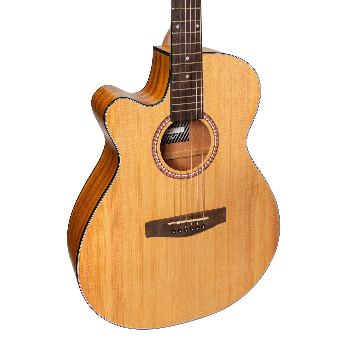 Martinez Left-Handed '41 Series' Folk Size Cutaway Acoustic-Electric Guitar Pack (Spruce/Koa)