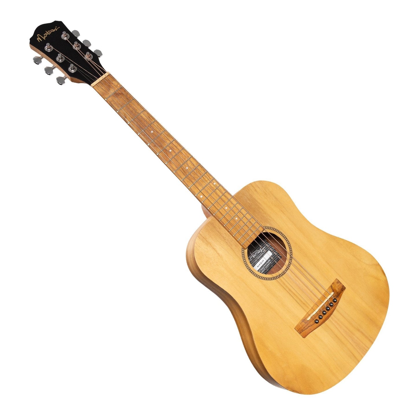 Martinez Left Handed Acoustic Babe Traveller Guitar (Jati-Teakwood)