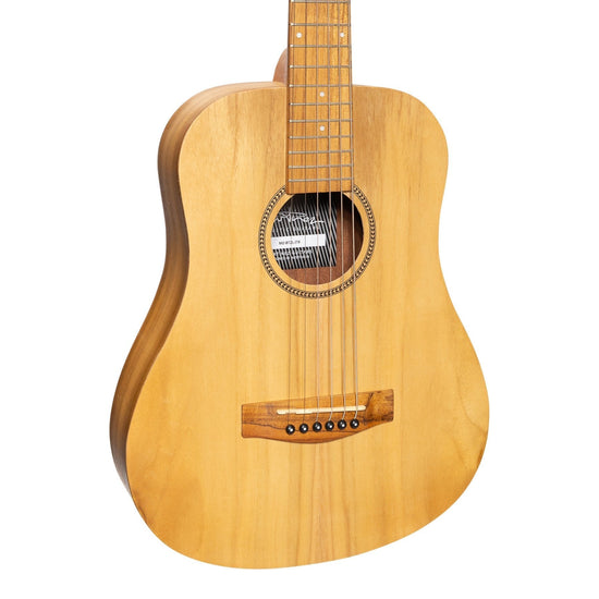 Martinez Left Handed Acoustic Babe Traveller Guitar (Jati-Teakwood)