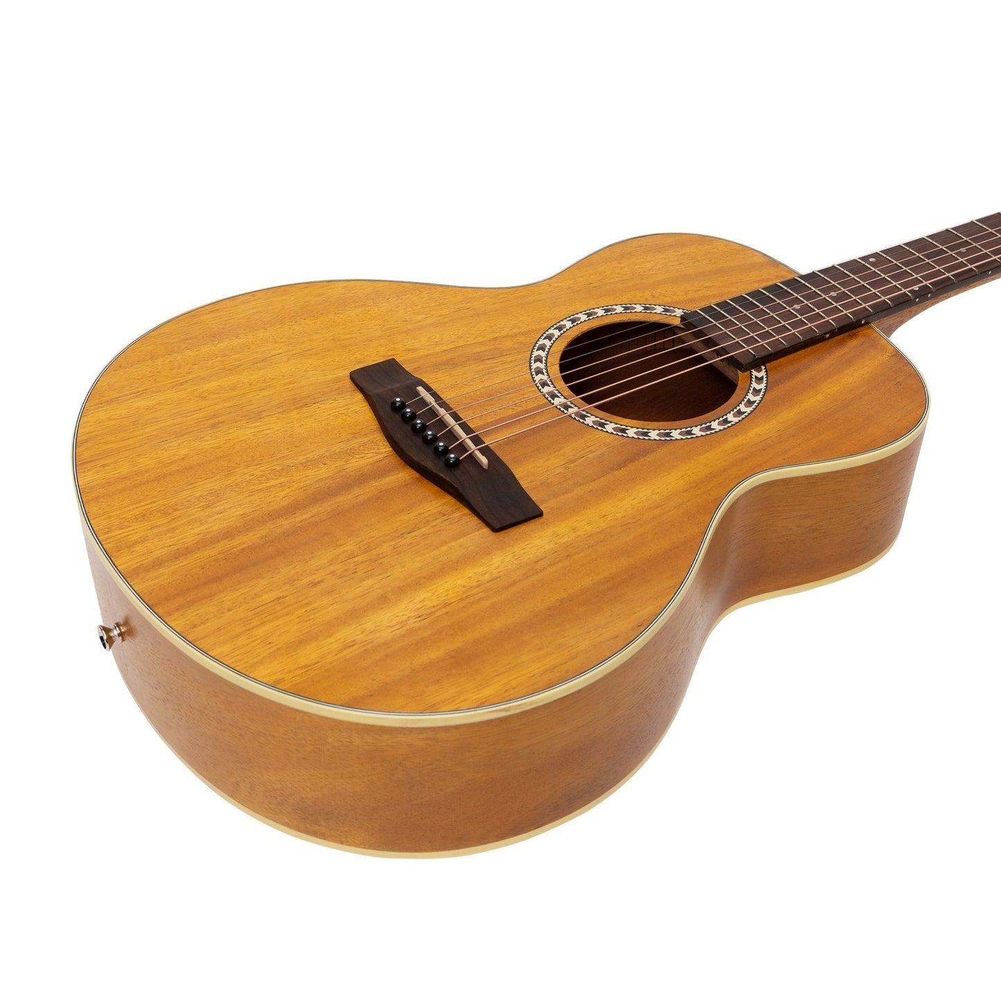 Martinez Left Handed Acoustic Short Scale Guitar (Koa)