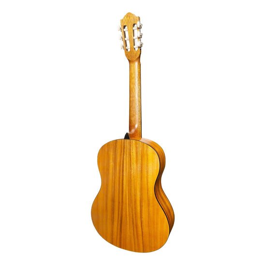 Martinez Left Handed Full Size Student Classical Guitar with Built In Tuner (Spruce/Koa)