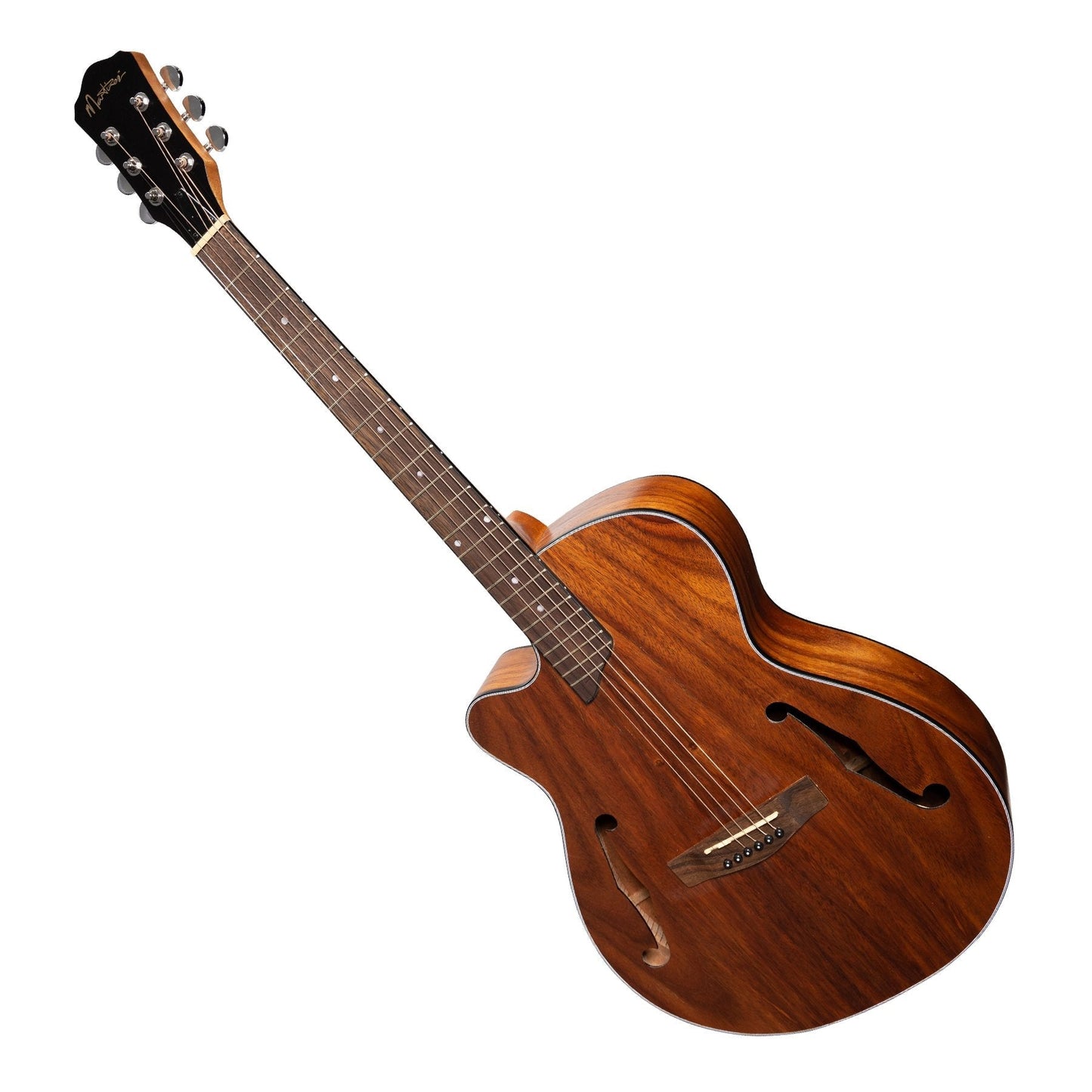 Martinez Left Handed Jazz Hybrid Acoustic-Electric Small Body Cutaway Guitar (Rosewood)