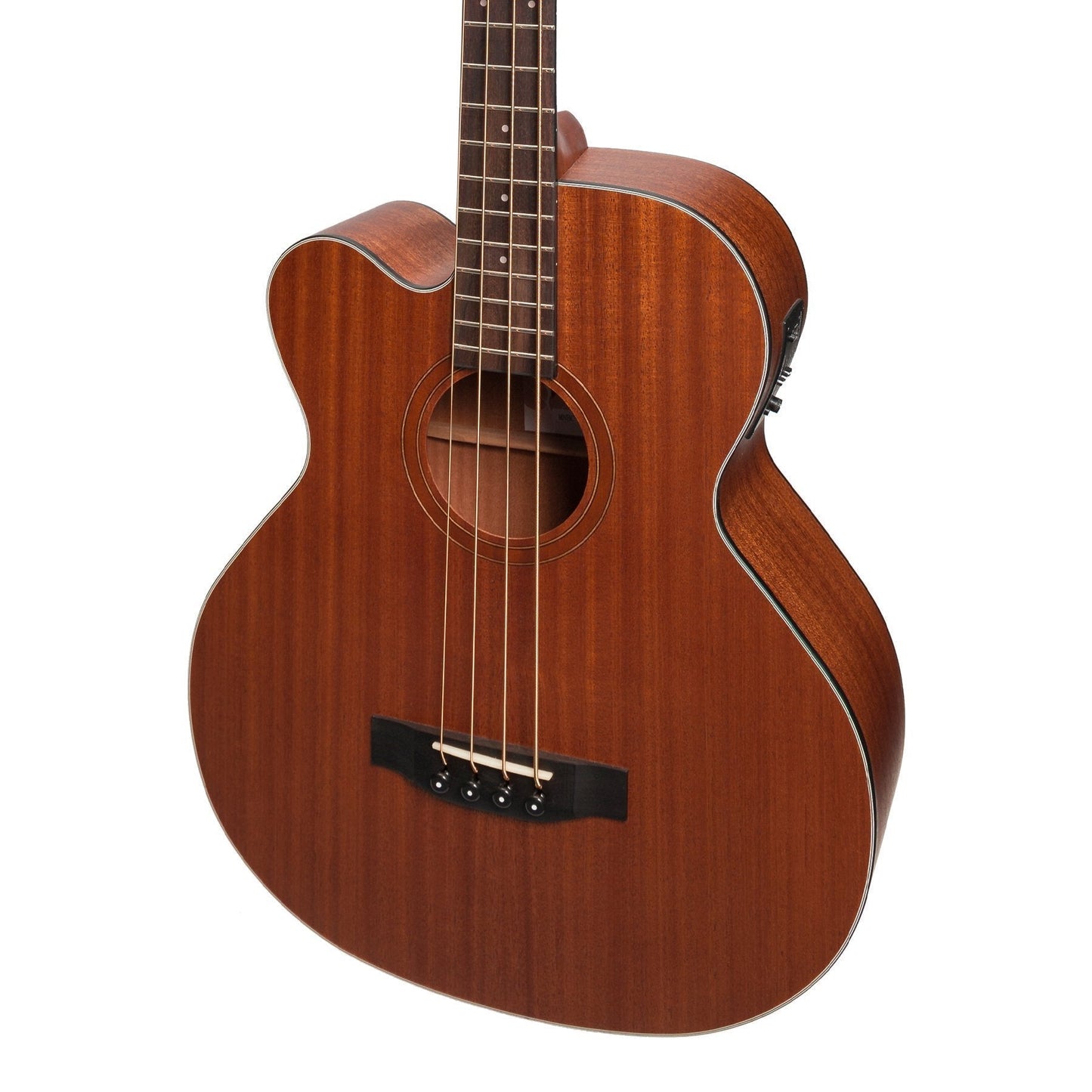 Load image into Gallery viewer, Martinez &amp;#39;Natural Series&amp;#39; Left Handed Mahogany Top Acoustic-Electric Cutaway Bass Guitar (Open Pore)
