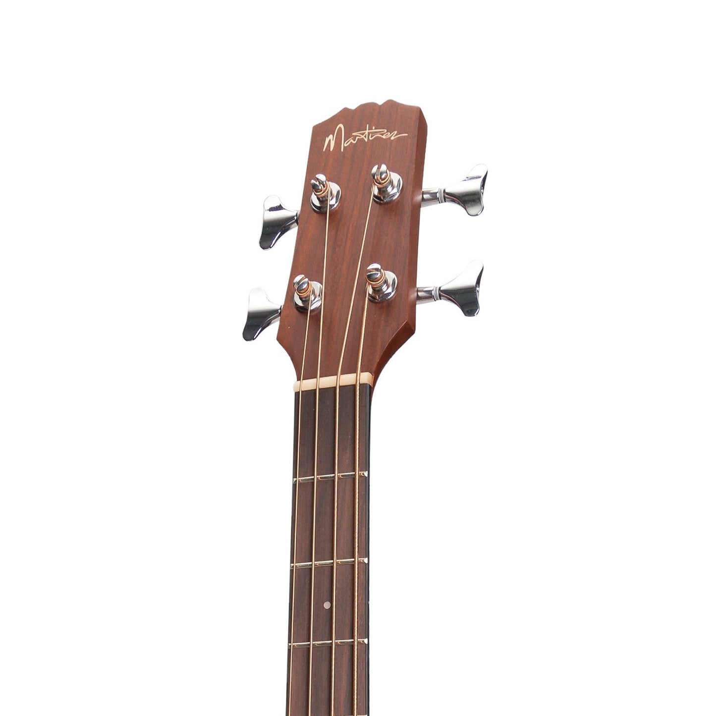 Martinez 'Natural Series' Left Handed Mahogany Top Acoustic-Electric Cutaway Bass Guitar (Open Pore)