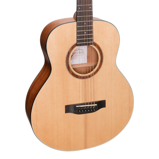 Martinez 'Natural Series' Left Handed Spruce Top Mini Short Scale Acoustic-Electric Guitar (Open Pore)
