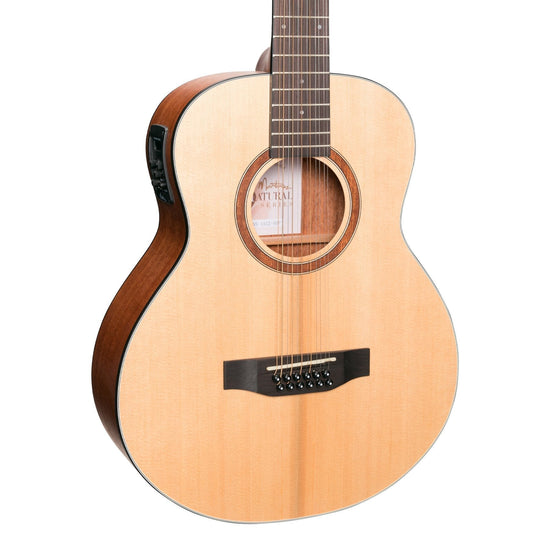 Martinez 'Natural Series' Spruce Top 12-String Acoustic-Electric Mini Short Scale Guitar (Open Pore)