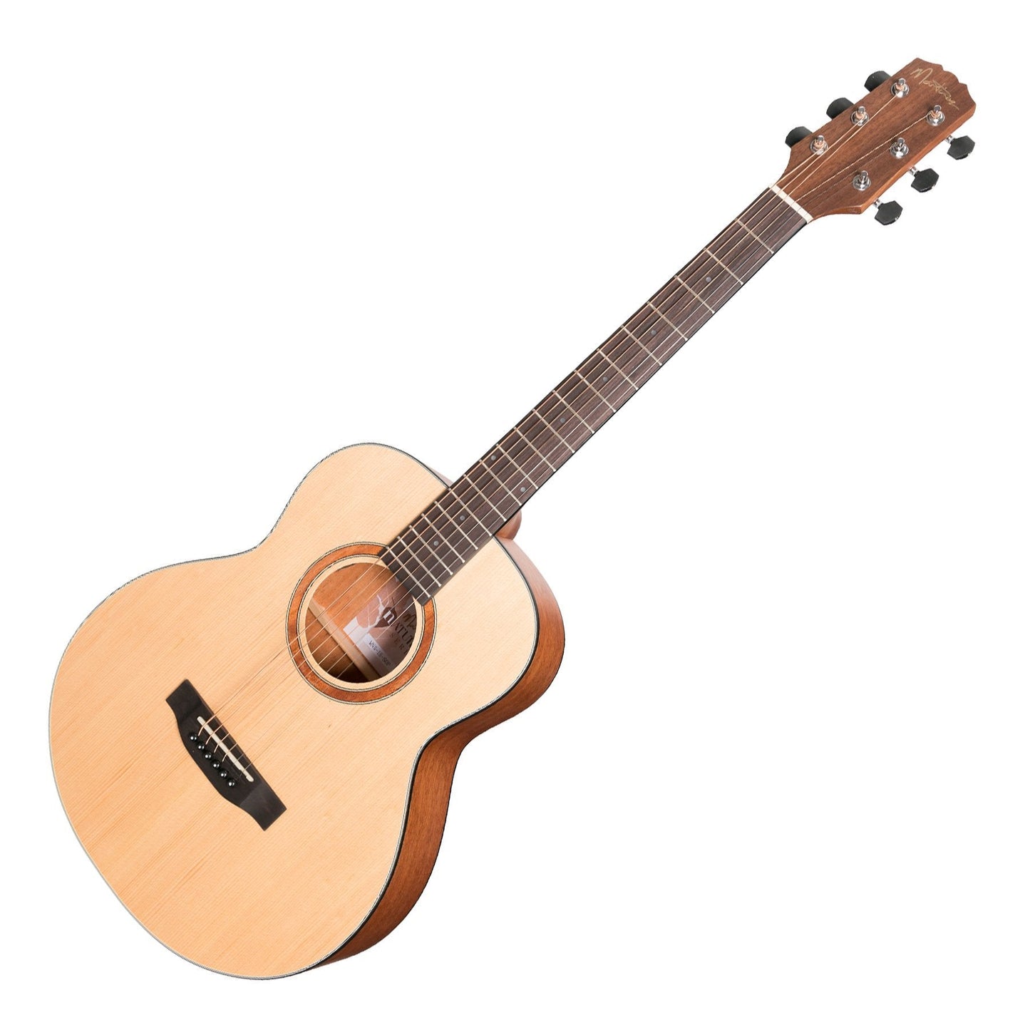 Martinez 'Natural Series' Spruce Top Acoustic-Electric Mini Short Scale Guitar (Open Pore)