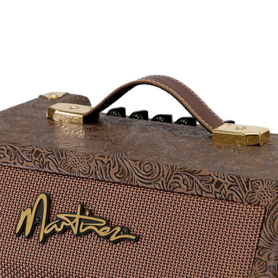 Martinez Retro-Style 15 Watt Acoustic Guitar Amplifier with Chorus (Paisley Brown)