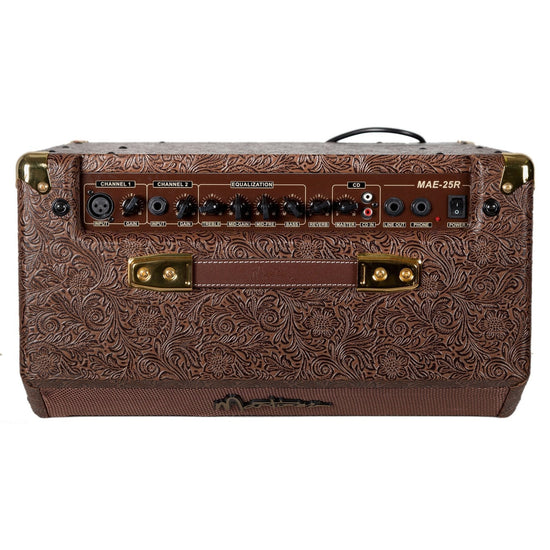 Martinez Retro-Style 25 Watt Acoustic Guitar Amplifier with Reverb (Paisley Brown)