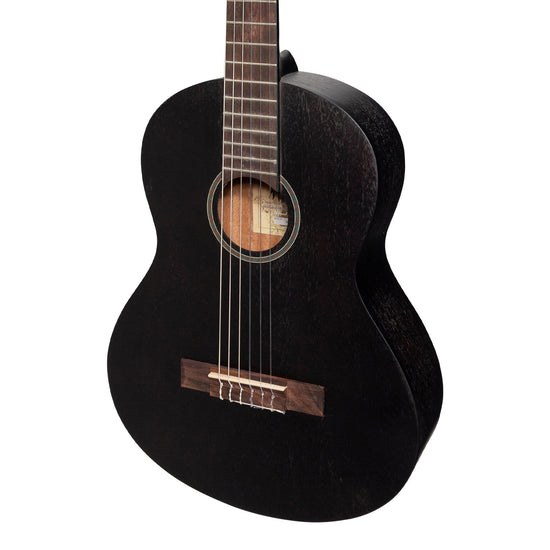 Martinez 'Slim Jim' 3/4 Size Student Classical Guitar Pack with Built In Tuner (Black)