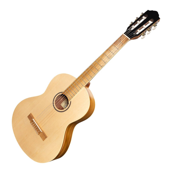 Martinez 'Slim Jim' 3/4 Size Student Classical Guitar Pack with Built In Tuner (Spruce/Jati-Teakwood)