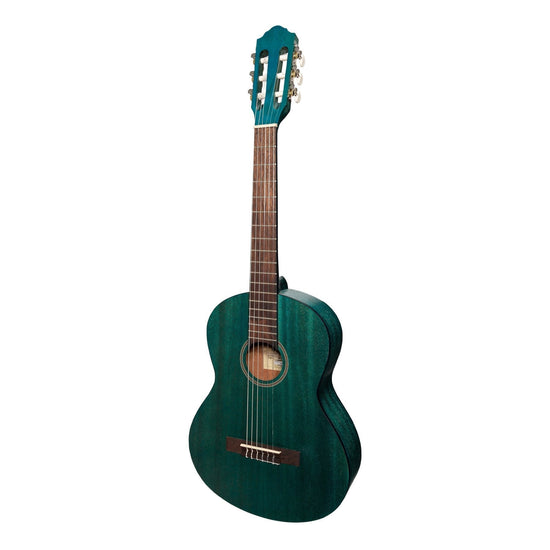 Martinez 'Slim Jim' 3/4 Size Student Classical Guitar Pack with Built In Tuner (Teal Green)