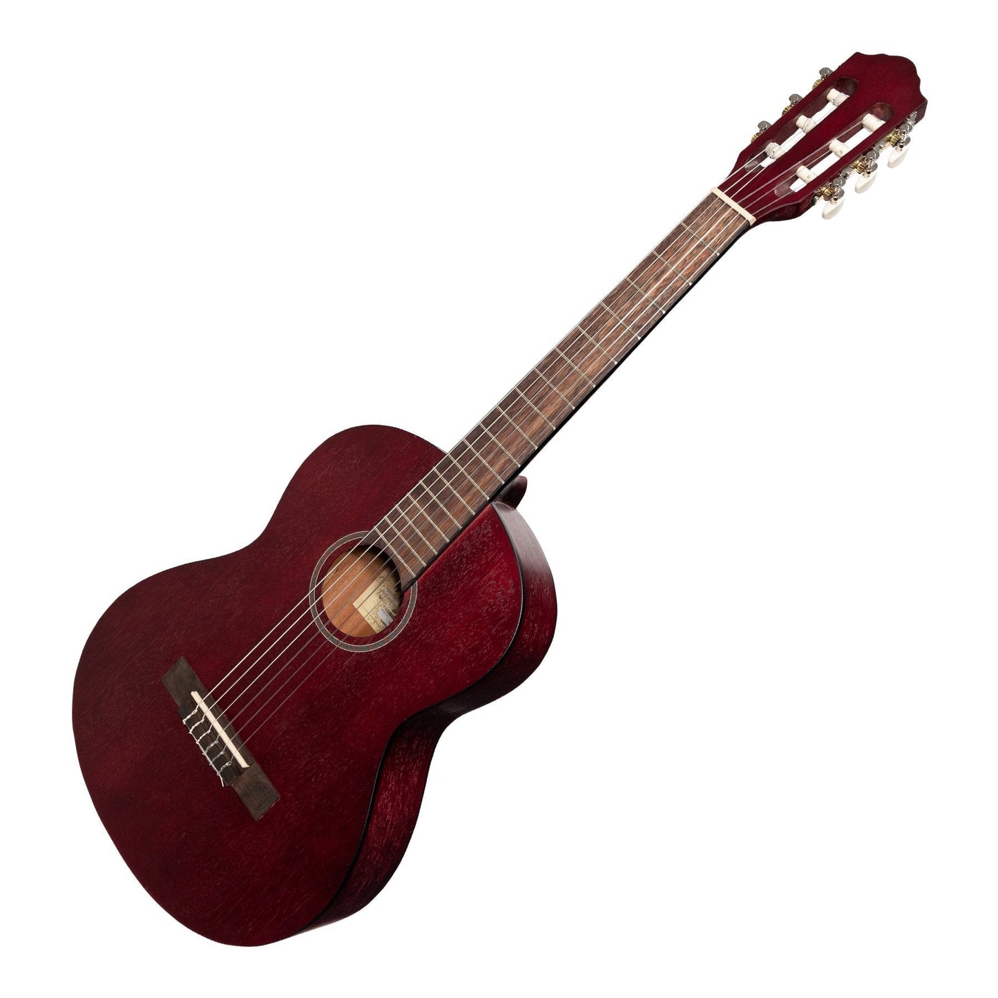 Martinez 'Slim Jim' 3/4 Size Student Classical Guitar with Built In Tuner (Red)