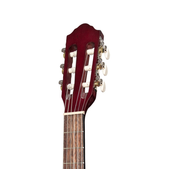 Martinez 'Slim Jim' 3/4 Size Student Classical Guitar with Built In Tuner (Red)