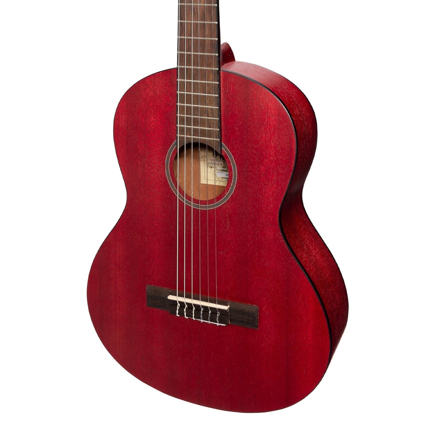 Martinez 'Slim Jim' 3/4 Size Student Classical Guitar with Built In Tuner (Strawberry Pink)