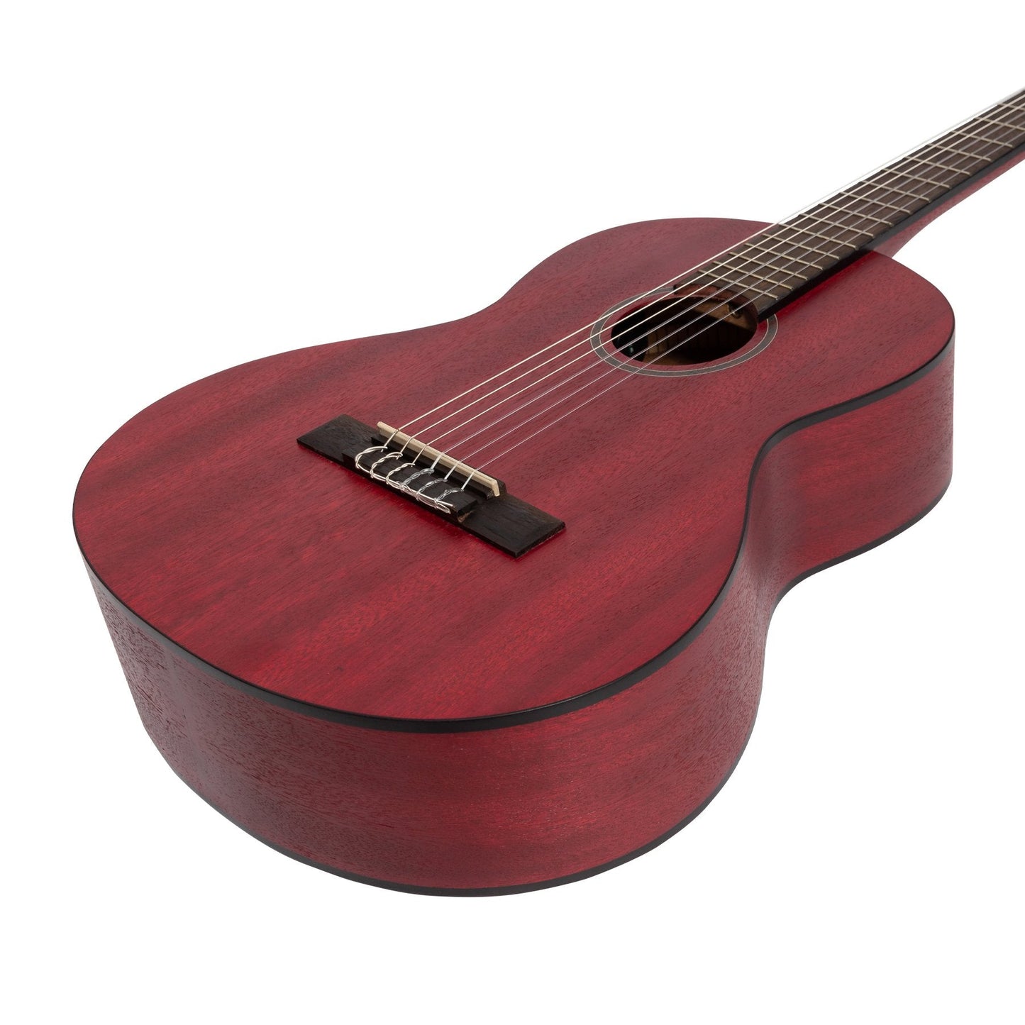 Martinez 'Slim Jim' 3/4 Size Student Classical Guitar with Built In Tuner (Strawberry Pink)