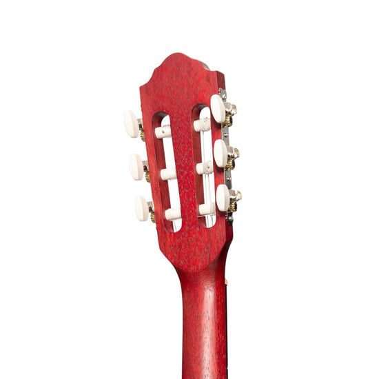 Martinez 'Slim Jim' 3/4 Size Student Classical Guitar with Built In Tuner (Strawberry Pink)